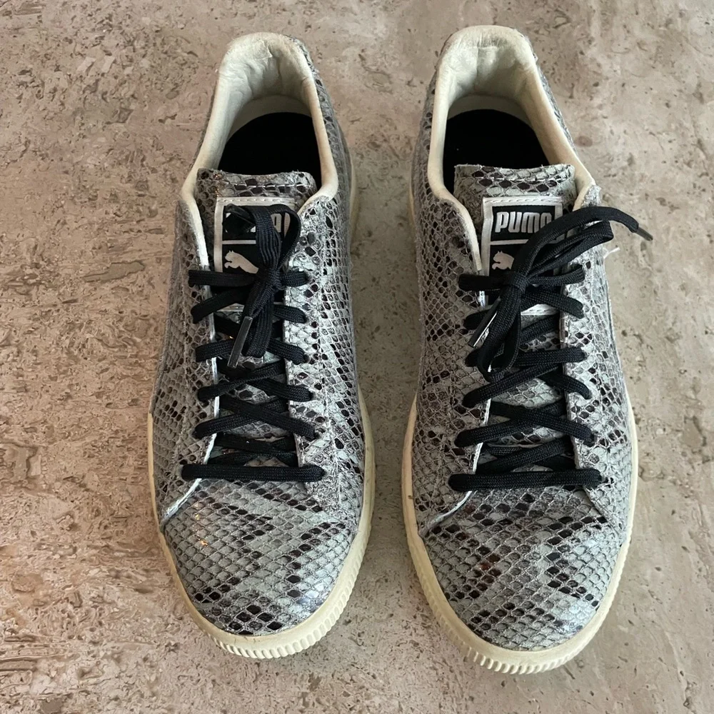 PUMA Snake Print Clyde Sneaker w/ Black Laces - Picture 1 of 5